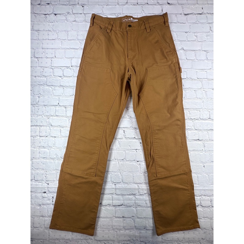 Carhartt Work Pants Mens 31x32 Brown Double Knee Relaxed Fit